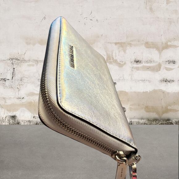 Michael Kors Iridescent Leather Zip Wristlet Wallet - Picture 5 of 7